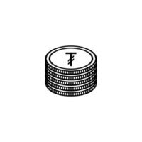 monnaie mongolie, signe de pièce mnt, togrog, tugrik. symbole d'icône d'argent mongolie. illustration vectorielle vecteur