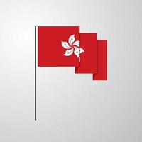 hong kong agitant le drapeau fond créatif vecteur