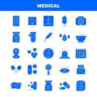 ensemble d'icônes de glyphes solides médicaux pour l'infographie le kit uxui mobile et la conception d'impression incluent la médecine médicale hôpital soins de santé laboratoire de tube médical plus eps 10 vecteur