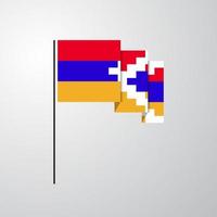 république du haut karabakh agitant le drapeau fond créatif vecteur