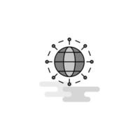 globe web icône ligne plate remplie icône grise vecteur