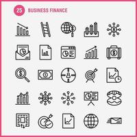 pack d'icônes de ligne de finance d'entreprise pour les concepteurs et les développeurs vecteur