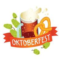 logo oktoberfest, style isométrique vecteur