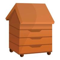 icône de la maison des abeilles, style cartoon vecteur