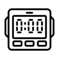 icône de minuterie de cuisine numérique, style de contour vecteur