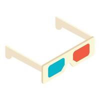 icône de lunettes 3d isométrique vecteur