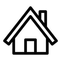 icône de maison en bois, style de contour vecteur