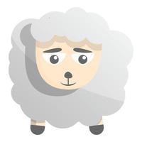 icône de mouton triste, style cartoon vecteur