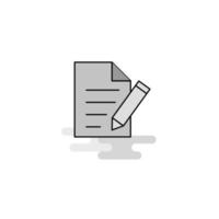 écrire un document icône web ligne plate remplie icône grise vecteur