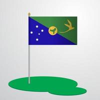 mât de drapeau de l'île de noël vecteur