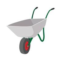 icône de dessin animé de chariot de jardin vecteur