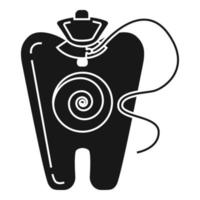 icône de fil dentaire médical, style simple vecteur