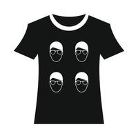 t-shirt avec icône simple de portraits d'hommes vecteur