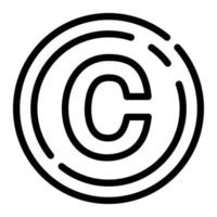 icône de signe de copyright, style de contour vecteur