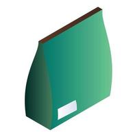 icône de paquet vide vert, style isométrique vecteur