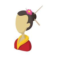 geisha, style dessin animé vecteur