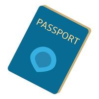 icône de passeport d'immigrant, style plat vecteur