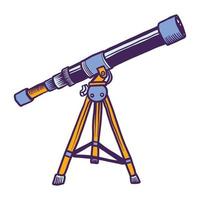 icône de télescope spatial, style dessiné à la main vecteur