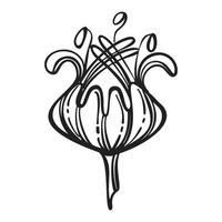 icône de fleur rose, style simple vecteur