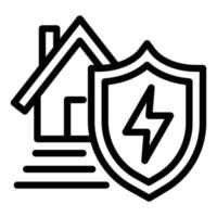 icône de protection de maison d'énergie, style de contour vecteur
