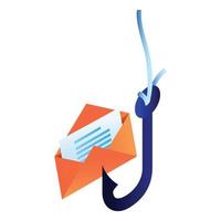 icône de phishing par e-mail, style isométrique vecteur