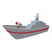 icône de dessin animé de navire de guerre vecteur