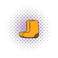 icône de bottes en feutre, style bande dessinée vecteur