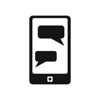 messages sur l'icône simple du téléphone vecteur