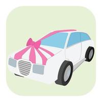 icône de dessin animé de voiture de mariage vecteur