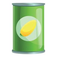 icône de boîte de conserve de fruits, style cartoon vecteur