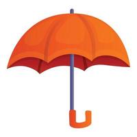 icône de parapluie orange, style cartoon vecteur