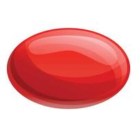 icône de bonbon rouge, style cartoon vecteur