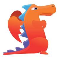 icône de dragon fantastique, style cartoon vecteur