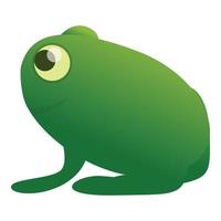 icône de grenouille verte, style cartoon vecteur