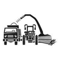 icône d'équipement de moissonneuse de tracteur, style simple vecteur