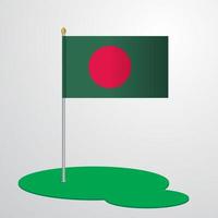 mât du drapeau du Bangladesh vecteur