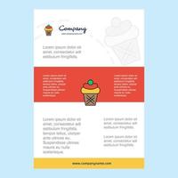 mise en page du modèle pour le profil de la société de crème glacée présentations du rapport annuel dépliant brochure vecteur fond