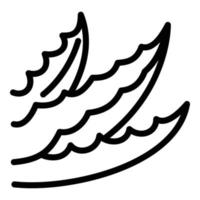 icône de feuilles d'aloès écologique, style de contour vecteur