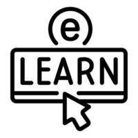 icône d'apprentissage en ligne, style de contour vecteur