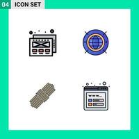 4 icônes créatives signes et symboles modernes de conception de maquette maquette web filaire éléments de conception vectoriels modifiables vecteur