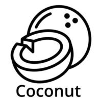 icône de noix de coco, style de contour vecteur