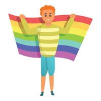 icône de drapeau lgbt gay homme, style cartoon vecteur