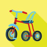 icône de tricycle enfant, style plat vecteur