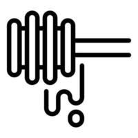 icône de cuillère en bois de miel, style de contour vecteur