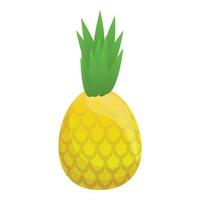 icône d'ananas bio, style cartoon vecteur