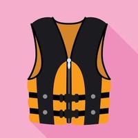 icône de gilet de rafting, style plat vecteur