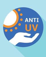 logo anti uv, style plat vecteur