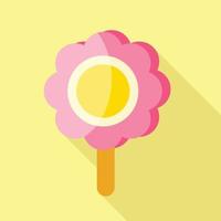 icône de popsicle fleur rose, style plat vecteur