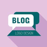 logo de blog, style plat vecteur