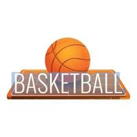 logo de terrain de basket, style cartoon vecteur